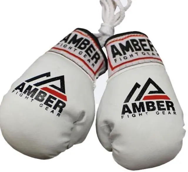 Alt view image 3 of 3 - Amber Fight Gear Mini Boxing Glove Replicas The Perfect Accessory for Boxing Fans and Unique Gift Giving - Authentic, Detailed, and Sporty Rear-View Mirror Decoration White