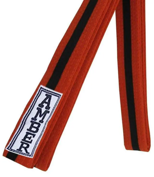 Alt view image 4 of 5 - Amber Sporting Goods Premium Karate Belt, 100% Cotton Canvas Martial Arts Belt for Karate, Taekwondo & Judo Size 2 - 89 Inches