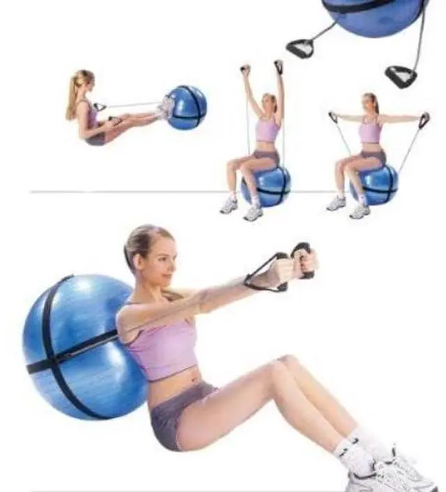 Alt view image 3 of 3 - Amber Fight GearPremium Fitness Ball with Strap  Stability, Core Strength & Balance Trainer for Home Gym & Physical Therapy, Anti-Burst & Non-Slip Exercise Ball ,55cm