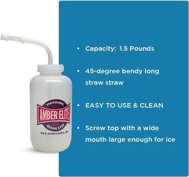 Alt view image 3 of 3 - Amber Fight Gear Pro Style Water Bottle White