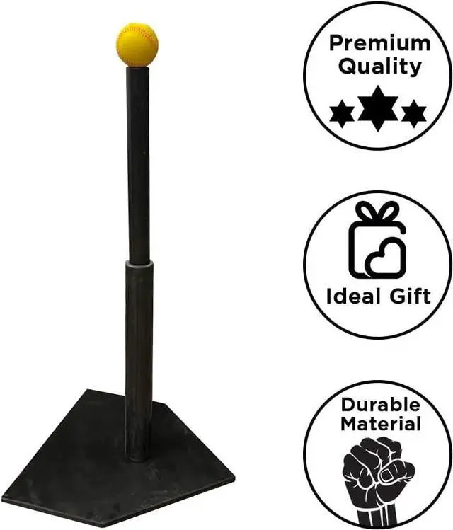 Alt view image 5 of 5 - Amber Fight Gear Heavy Duty Adjustable Batting Tee for Baseball, Softball, and Tee Ball - Industrial Strength, All-Weather Rubber, 20 to 32 Inches Height Adjustable