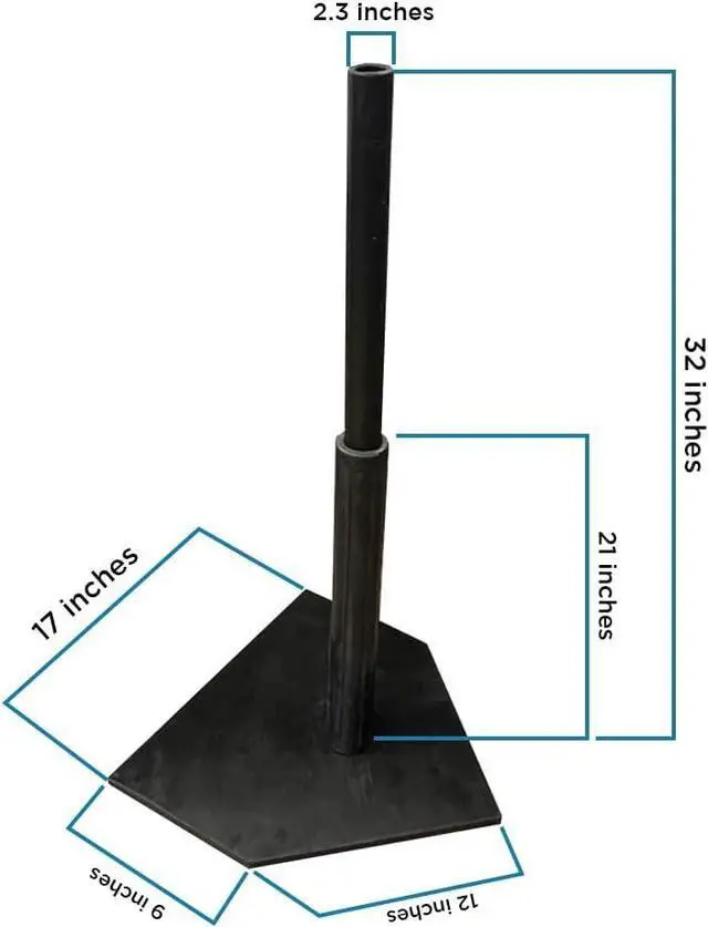 Alt view image 4 of 5 - Amber Fight Gear Heavy Duty Adjustable Batting Tee for Baseball, Softball, and Tee Ball - Industrial Strength, All-Weather Rubber, 20 to 32 Inches Height Adjustable