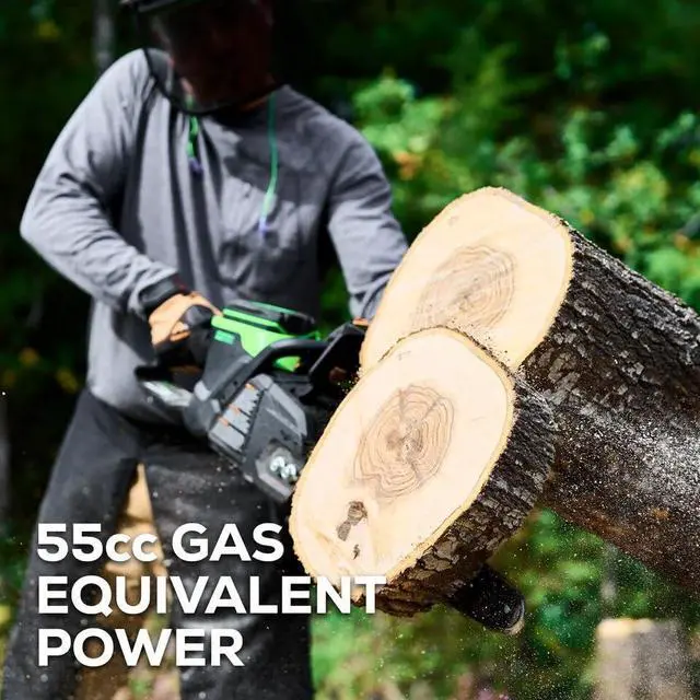 Alt view image 5 of 5 - Amber Fight Gear High Performance 82V 18" 2.7kW Chainsaw with 4Ah Battery and Dual Port Charger (82CS27-4DP) - Power and Precision for Your Cutting Needs