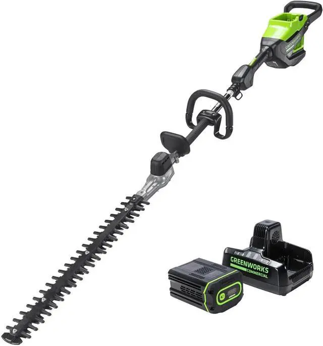 Main image of Amber Fight Gear 82V Short Pole Hedge Trimmer with 2.5 Ah Battery and Dual Port Charger (82PH30F-25DP) - Precision Trimming Power for Professional Landscaping