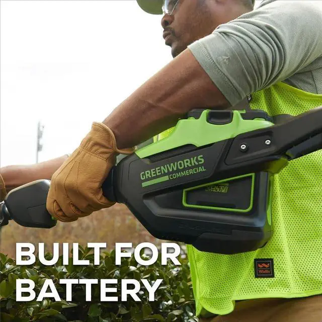 Alt view image 2 of 5 - Amber Fight Gear 82V Short Pole Hedge Trimmer with 2.5 Ah Battery and Dual Port Charger (82PH30F-25DP) - Precision Trimming Power for Professional Landscaping