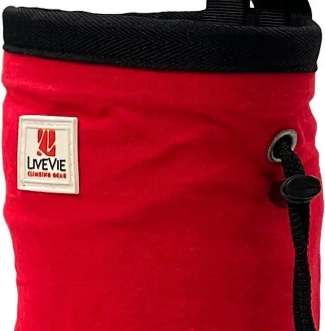 Alt view image 2 of 4 - Amber Fight Gear Ultralight Chalk Bag with Secure Cinch Closure and Durable Nylon Loop, Perfect for Rock Climbing, Bouldering, Crossfit, and Gymnastics Red