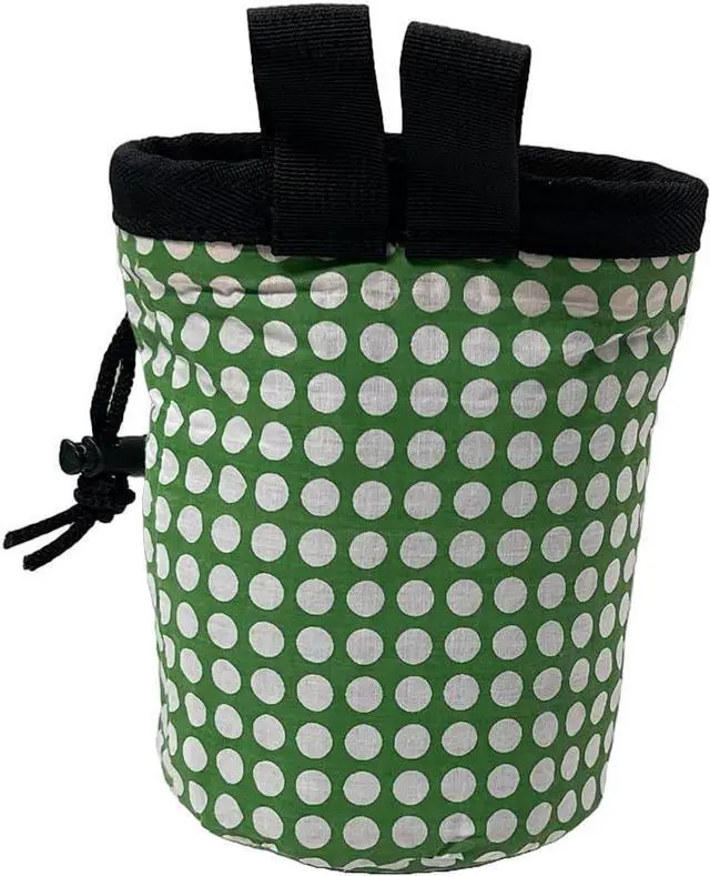 Alt view image 2 of 5 - Amber Fight Gear Ultralight Chalk Bag with Secure Cinch Closure and Durable Nylon Loop, Perfect for Rock Climbing, Bouldering, Crossfit, and Gymnastics Polka Dots