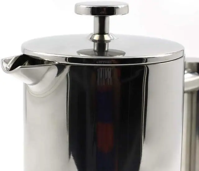 Alt view image 2 of 5 - LIVEVIE Double-Walled Stainless Steel French Press Coffee Maker - Rust-Free 304 Grade Steel - Granule-Free Coffee and Tea Brewer - Stylish and Durable Design 32oz