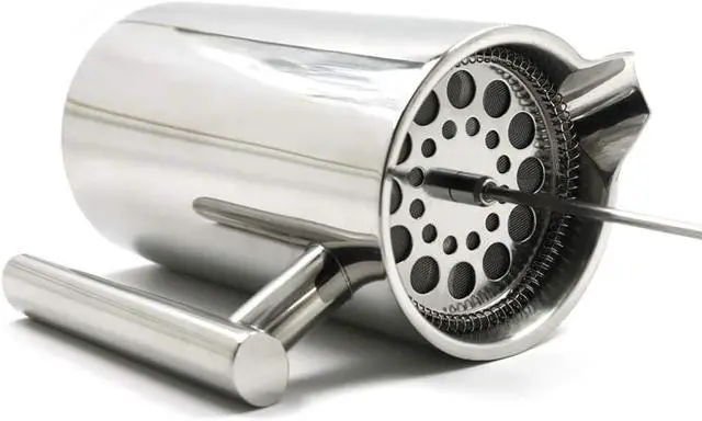 Alt view image 3 of 5 - LIVEVIE Double-Walled Stainless Steel French Press Coffee Maker - Rust-Free 304 Grade Steel - Granule-Free Coffee and Tea Brewer - Stylish and Durable Design 32oz