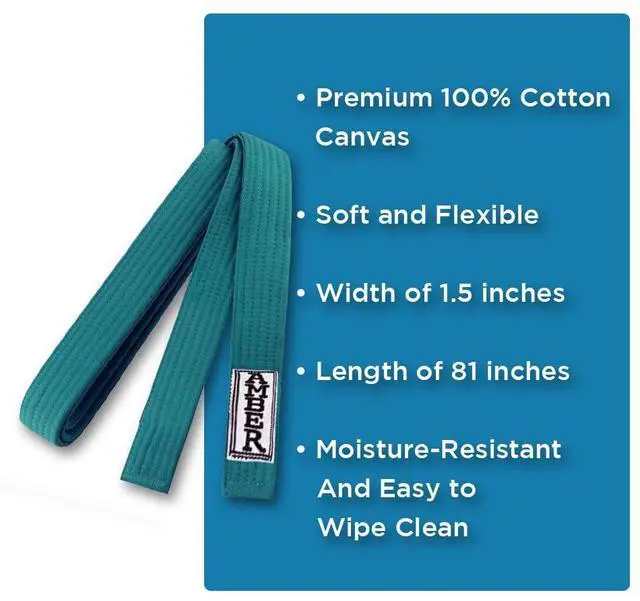 Alt view image 5 of 7 - Amber Sporting Goods Premium Karate Belt, 100% Cotton Canvas Martial Arts Belt for Karate, Taekwondo & Judo Size 5 - 112 Inches