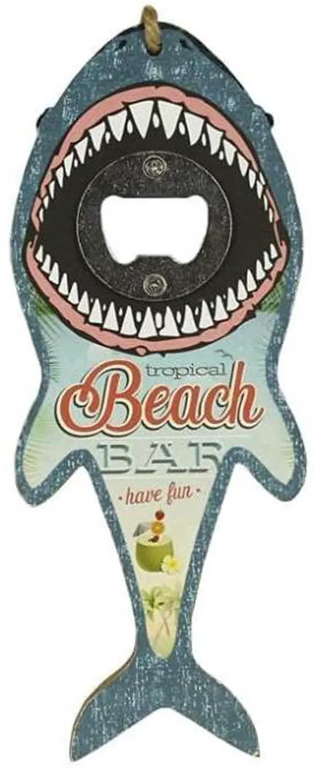 Main image of LIVEVIE Shark Bottle Opener for Beer, Soda, and Pop Tops - Wall Mount Bartender Kitchen Barware