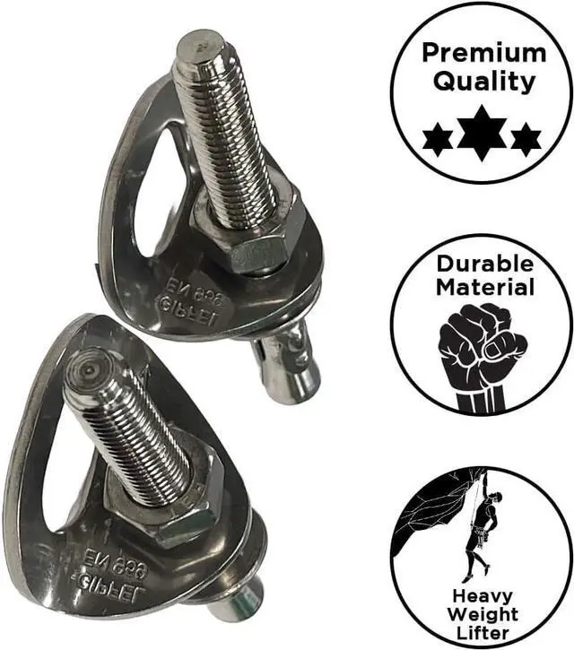 Alt view image 3 of 5 - Amber Fight Gear Heavy-Duty Climbing Holds Anchor Set, 12MM Bolt, 30KN Strength, Anti-Flip, 3000KG Capacity for Indoor & Outdoor Use, 2 pc