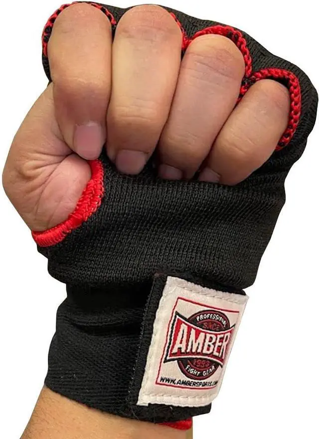 Alt view image 5 of 5 - Amber Fight Gear Rapid Elastic Hand Wraps for Boxing, MMA, Muay Thai, Kickboxing - Enhanced Wrist & Knuckle Protection - Ideal for Men & Women Small