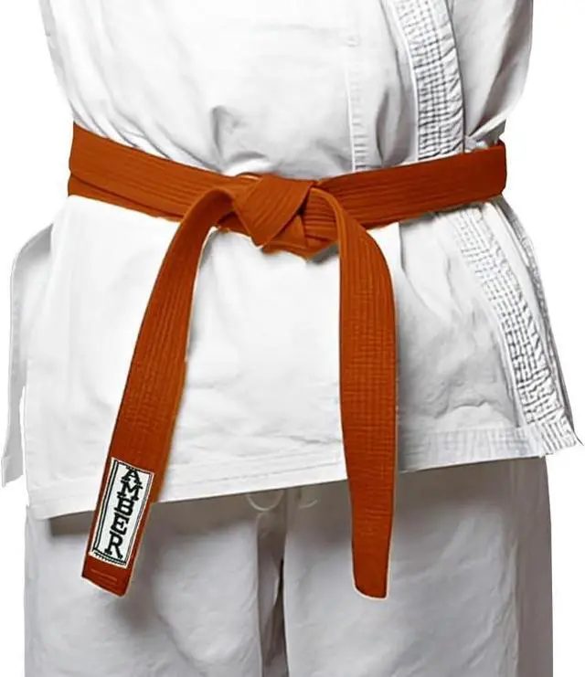 Alt view image 4 of 4 - Amber Sporting Goods Premium Karate Belt, 100% Cotton Canvas Martial Arts Belt for Karate, Taekwondo & Judo Size 7 - 128 Inches