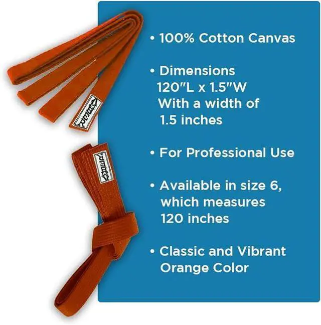 Alt view image 2 of 4 - Amber Sporting Goods Premium Karate Belt, 100% Cotton Canvas Martial Arts Belt for Karate, Taekwondo & Judo Size 7 - 128 Inches
