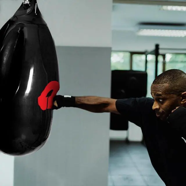 Alt view image 2 of 4 - Amber Fight Gear Seamless Anti-Leak 110lb Water Punching Heavy Bag for Adults Heavy Duty Boxing Water Bag for MMA & Kickboxing Indoor & Outdoor Use UV Resistant Vinyl Material Easy Assembly Black