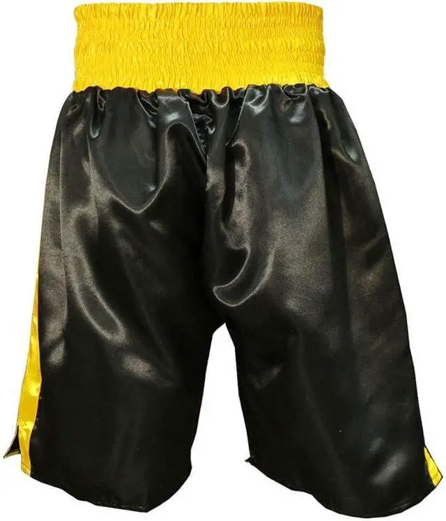 Alt view image 4 of 4 - Amber Fight Gear Fearless Classic Satin Pro-Style Boxing Trunks, Premium Lightweight Fight Shorts for Training, Sparring, and Gym Wear