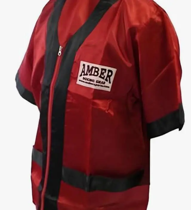 Alt view image 2 of 3 - Amber Fight Gear Satin Boxing Cornerman's Jacket, Premium Cornerman Support & Style Gear with Durable Satin, Ample Pockets & Tailored Fit