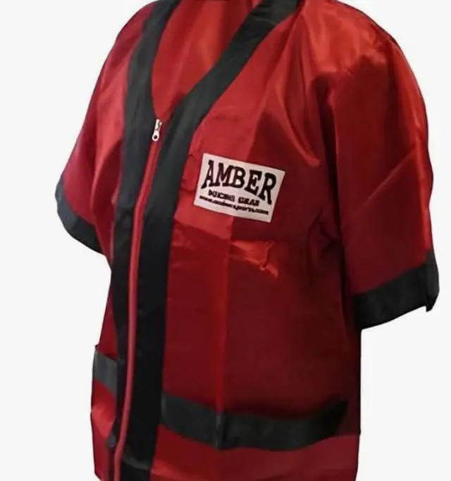 Alt view image 3 of 3 - Amber Fight Gear Satin Boxing Cornerman's Jacket, Premium Cornerman Support & Style Gear with Durable Satin, Ample Pockets & Tailored Fit