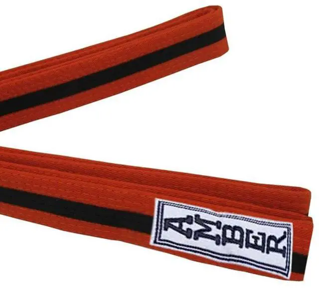 Alt view image 3 of 6 - Amber Sporting Goods Premium Karate Belt, 100% Cotton Canvas Martial Arts Belt for Karate, Taekwondo & Judo Size 2 - 89 Inches