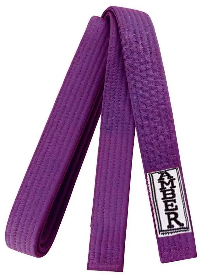 Alt view image 2 of 6 - Amber Sporting Goods Premium Karate Belt, 100% Cotton Canvas Martial Arts Belt for Karate, Taekwondo & Judo Size 3 - 96 Inches