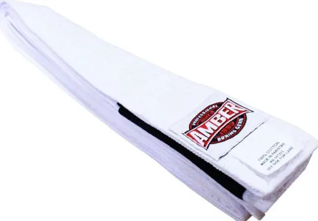 Alt view image 2 of 3 - Amber Sporting Goods Premium Karate Belt, 100% Cotton Canvas Martial Arts Belt for Karate, Taekwondo & Judo Size 2 - 89 Inches
