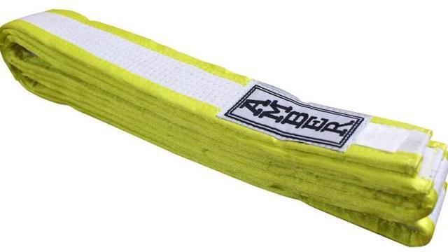 Alt view image 2 of 3 - Amber Sporting Goods Premium Karate Belt, 100% Cotton Canvas Martial Arts Belt for Karate, Taekwondo & Judo Size 4 - 104 Inches
