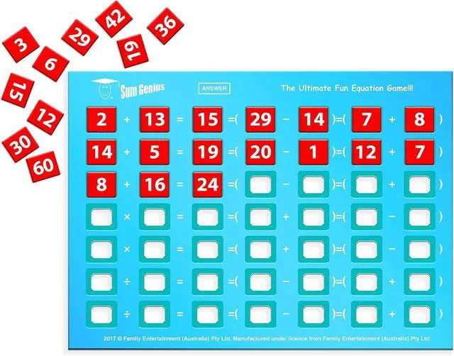 Alt view image 3 of 4 - LIVEVIE Sum Genius Math Board Game for Kids Ages 7+, Fun Educational Puzzle for 1+ Players  Builds Logical Thinking, Problem Solving & Arithmetic Skills