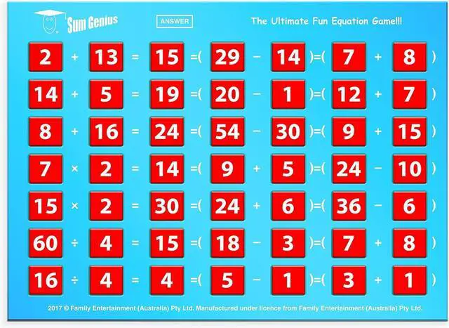 Alt view image 4 of 4 - LIVEVIE Sum Genius Math Board Game for Kids Ages 7+, Fun Educational Puzzle for 1+ Players  Builds Logical Thinking, Problem Solving & Arithmetic Skills