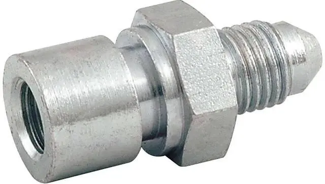 Alt view image 3 of 3 - Allstar Performance ALL50101-20 Steel -4 AN Male to 3/16 Inverted Flare Female Brake Line Adapter Fitting, (Pack of 20)