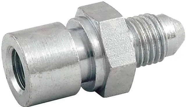 Alt view image 2 of 3 - Allstar Performance ALL50101-20 Steel -4 AN Male to 3/16 Inverted Flare Female Brake Line Adapter Fitting, (Pack of 20)