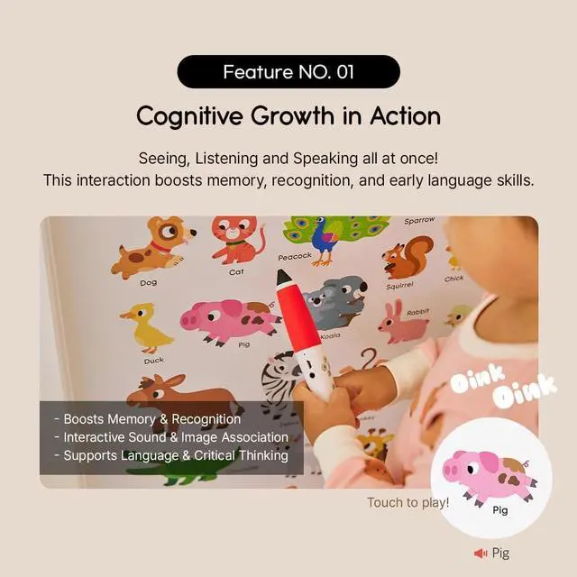 Alt view image 3 of 5 - LIVEVIE SayHouse Foldable Kids' Play & Learning Board, Interactive Magnetic Board for Toddlers & Kids, Educational Play with Animal & Vehicle Illustrations, Portable & Compact Design, Made in Korea