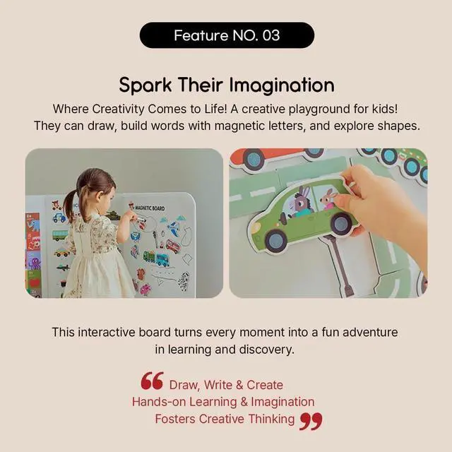 Alt view image 5 of 5 - LIVEVIE SayHouse Foldable Kids' Play & Learning Board, Interactive Magnetic Board for Toddlers & Kids, Educational Play with Animal & Vehicle Illustrations, Portable & Compact Design, Made in Korea