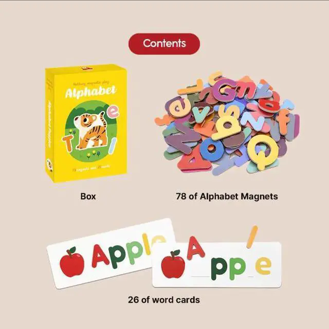 Alt view image 3 of 3 - LIVEVIE Magnetic Play Alphabet and Learning Cards for Toddlers & Kids, Soft Foam Magnets with Educational Flash Cards, Fun and Engaging Magnets & Cards for Early Learning and Play, Made in Korea