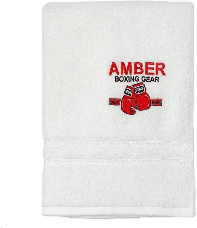 Main image of Amber Fight Gear Boxing Workout Towel, Ultra-Soft Terry Cloth, Highly Absorbent, Durable & Odor-Resistant, Quick-Dry, Machine Washable  Ideal for Boxing, Gym, Sports & Fitness Training  White
