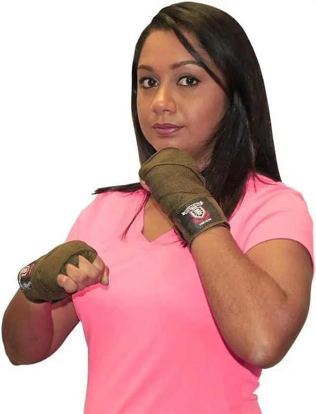 Alt view image 4 of 4 - Amber Fight Gear  Hand Wraps, Semi-Elastic Boxing Wraps with Thick Double-Cut Stretch for Ultimate Protection, Ideal for Boxing, MMA, Kickboxing 200 Inch Red