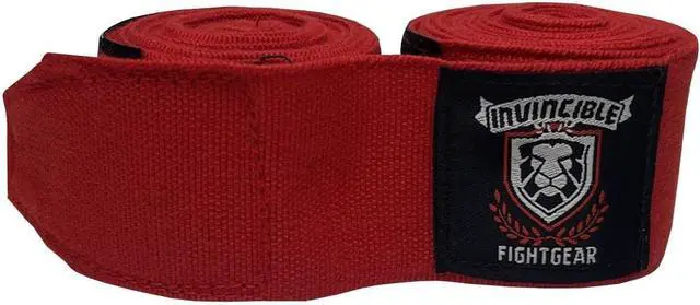 Alt view image 3 of 4 - Amber Fight Gear  Hand Wraps, Semi-Elastic Boxing Wraps with Thick Double-Cut Stretch for Ultimate Protection, Ideal for Boxing, MMA, Kickboxing 200 Inch Red