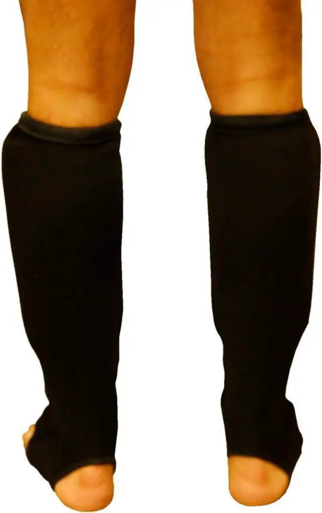 Alt view image 3 of 3 - Amber Fight Gear Nylon Shin and InstepMuay Thai Shin-n-Step for Muay Thai Kickboxing MMA Protective Training Sparring Shin Guards Pair Large X-Large