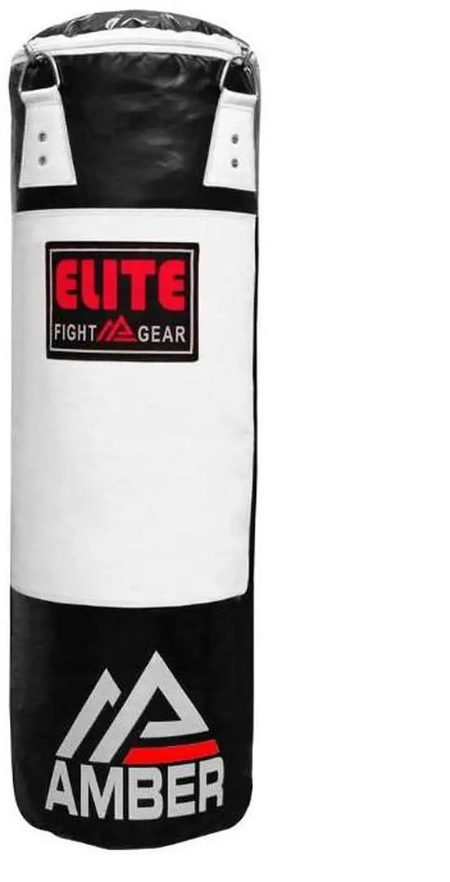 Alt view image 2 of 3 - Amber Fight Gear Elite Strikeforce Heavybag 70 lb for Boxing, Kickboxing, MMA, Muay Thai ToughTek Leather, Triple Stitched, Sand Weighted, D-Ring, Chains & Swivel, Filled/Unfilled