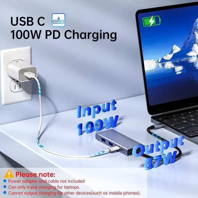 Alt view image 6 of 7 - Melelink USB C Docking Station Dual Monitor HDMI Adapter, USB C Hub, Laptop Docking Station with 2 HDMI Ports 4K 60Hz,100W PD Charging,USB-C & 2 USB-A 3.0 Ports, USB C Dock for MacBook/Dell/HP/Lenovo