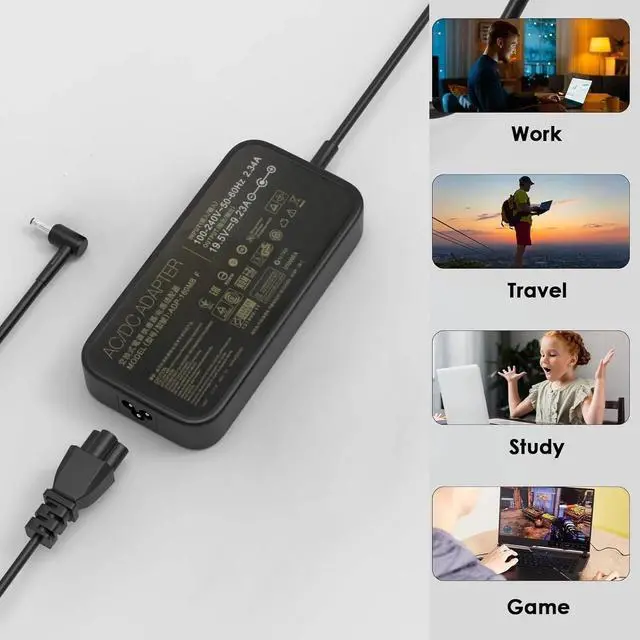 Alt view image 3 of 6 - Energizewiz 19.5V 9.23A 180W Laptop Charger for Asus ROG G750JM G751JM G750JS G752VT GL502VT G-Series Gaming Laptop