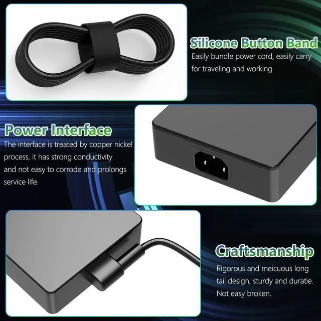 Alt view image 4 of 6 - Energizewiz 20V 16.5A 330W Charger Fit for Asus A21-330P1A A22-330P1A ADP-330AB DW ROG Strix G18 G814 G814JI G814JZ ROG Strix Scar 16 G634 G634J 17 G733PY G733PZ ROG Zephyrus Laptop Power Supply