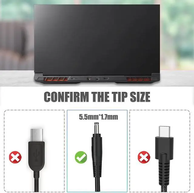 Alt view image 2 of 6 - Energizewiz 330W AC Charger for Acer Predator Helios 18 16 15 PH18-71 PHN16-71 PH16-71 PH3D15 19.5V 16.92A Acer Predator Triton 17 X PTX17-71 Nitro 17 16 15 Laptop Power Adapter 5.5x1.7mm
