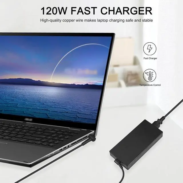 Alt view image 5 of 6 - Energizewiz 120W Laptop Charger for Asus Zenbook Flip 15 Asus Vivobook Pro 14 Pro 15,20V /6.0A AC Adapter for Asus Vivobook Pro 16X,  Asus Laptop Charger (4.5 * 3.0mm)