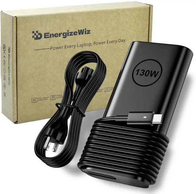 Main image of Energizewiz Laptop Charger for Dell 130W USB C Slim Adapter - XPS 15 17 9575 9500 9510 9520 9530 9700 9710 9720 9730,Precision 5470 5480 5550 5560 5530 5570 5750 5760 5770