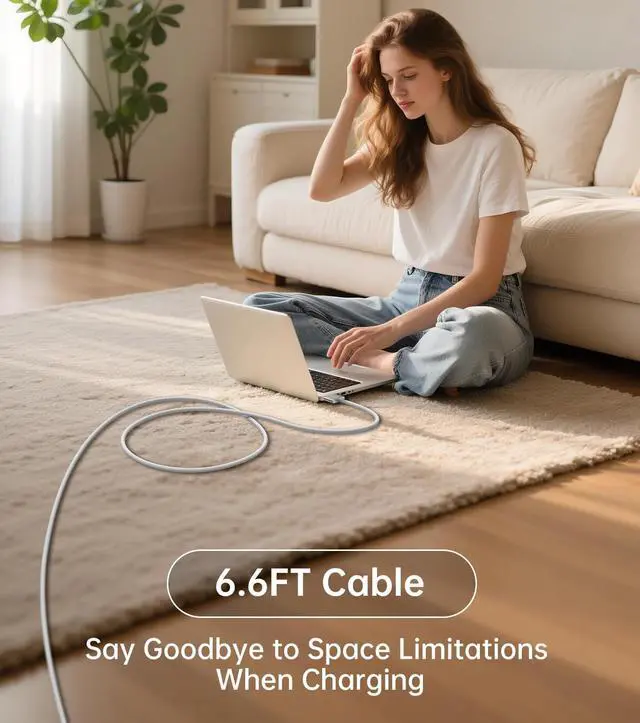 Alt view image 7 of 7 - 140W Charger for MacBook Pro 16/14 inch Mac Air 15/13 inch 2021-2025 M1M4 2m/6.6FT Type C to Magnetic 3 Cable LED Fast Charger Power Adapter (Between 2021-2025)