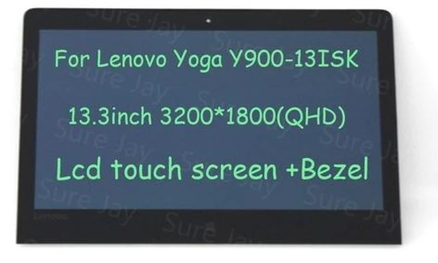 Main image of 13.3" QHD LCD Touch Screen Assembly+Bezel for Lenovo Yoga Y900-13ISK 5D10K26887 3K