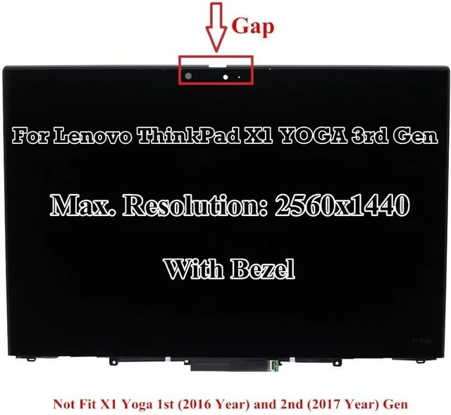 Main image of 14" Lcd Touch Screen Assembly For Lenovo ThinkPad X1 Yoga 3rd Gen