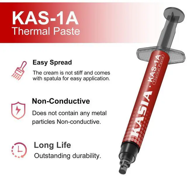Alt view image 2 of 2 - Kasia Thermal Grease Paste for CPU/GPU PC PS4 XBOX Cooling,non conductive,3g