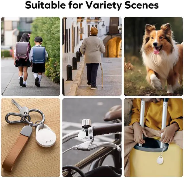 Alt view image 5 of 7 - MOMAX Key Finder Luggage Tracker Smart Tag for Key, Backpack, Wallet, Pets Works with Apple Find My (iOS Only) and Global Search Range Include DIY Personalized Stickers, 2Pack